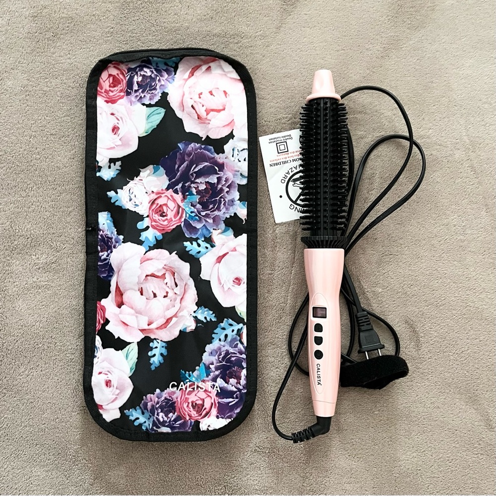 Calista Pink Perfector Pro Heated Round Hair Brush